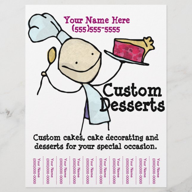 Custom Cakes. Decorating. Catering Flyer (Front)