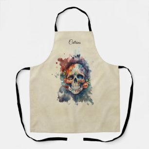Custom Calavera Hermosa Day of the Dead Skull Apron