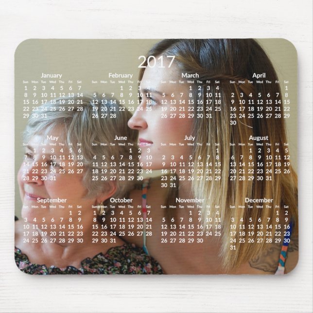 Custom Calendar 2017 Mousepads Add Photo (Front)