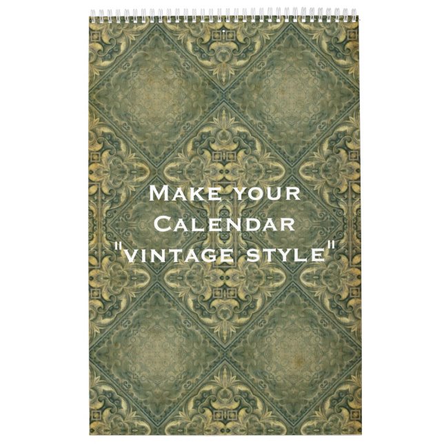 Custom Calendar "VINTAGE STYLE" + your photos (Cover)