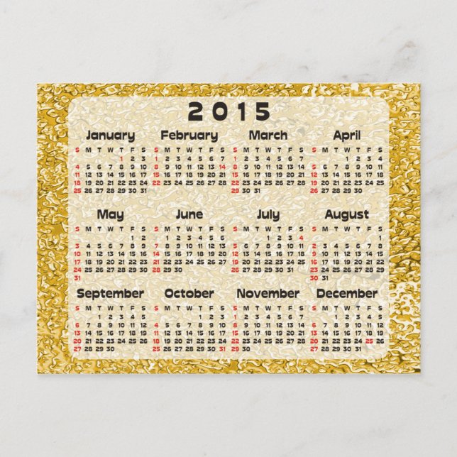 Custom Calendar + your own photo / backgr. / text Postcard (Front)