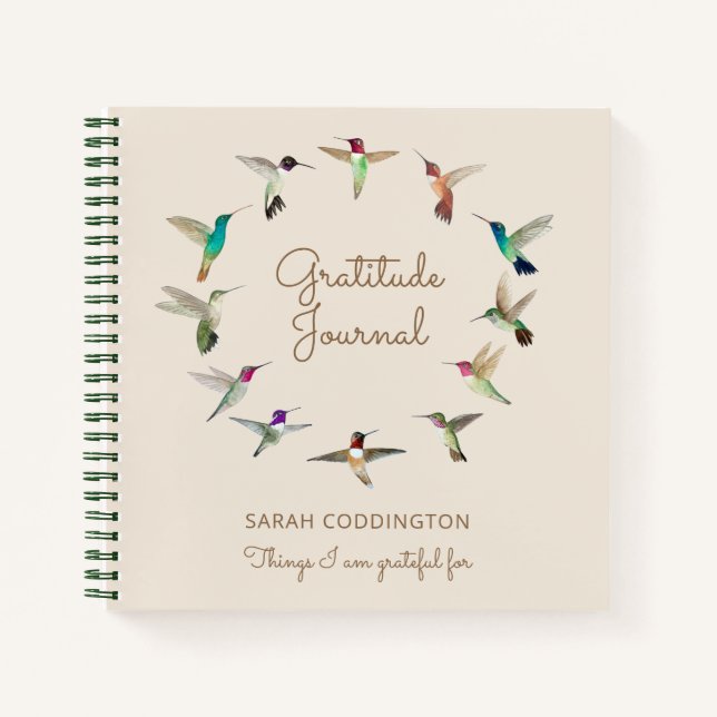 Custom California Hummingbirds Gratitude Notebook (Front)