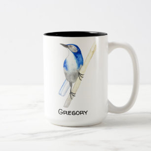 Custom California  Scrub Jay Two-Tone Coffee Mug