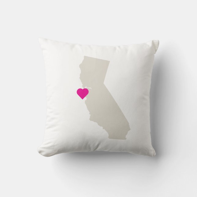 Custom California State Love Reversible Pillow (Front)