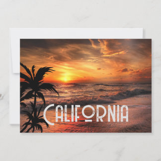 CUSTOM CALIFORNIA SUNSET BEACH NATURE BEAUTY INVITATION