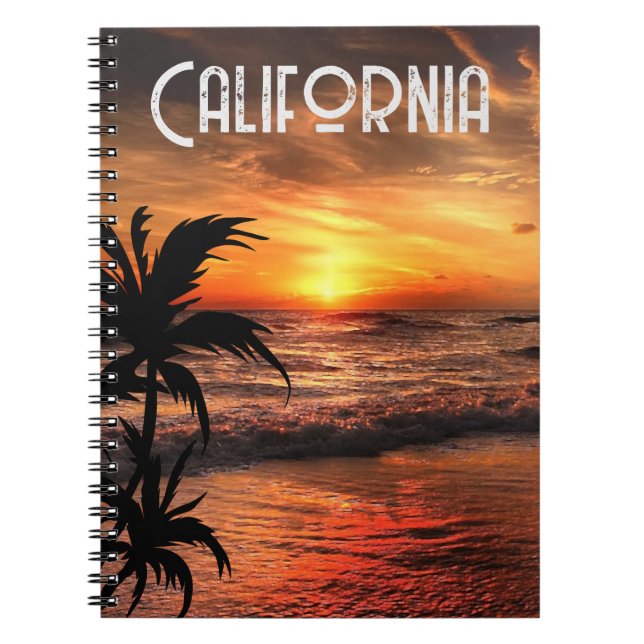 CUSTOM CALIFORNIA SUNSET BEACH NATURE BEAUTY  NOTEBOOK (Front)
