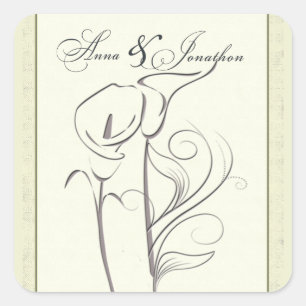 Custom Calla lily Wedding Sticker