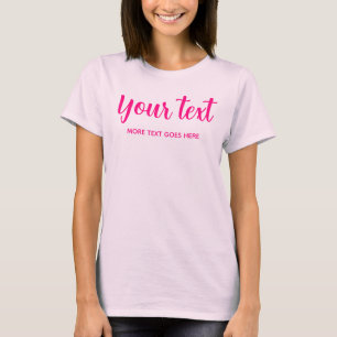 Custom Calligraphed Script Womens Modern Pale Pink T-Shirt