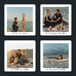 Custom Calligraphy Add Your Own Photo Coaster Set<br><div class="desc">A 4 piece set with the ability to personalise a different photo on each coaster against a white background. The theme is endless love, boundless friendship, limitless laughs, and countless memories in a romantic calligraphy script. Easily customise photo and message of choice. Makes a unique wedding gift, housewarming, anniversary, Christmas...</div>