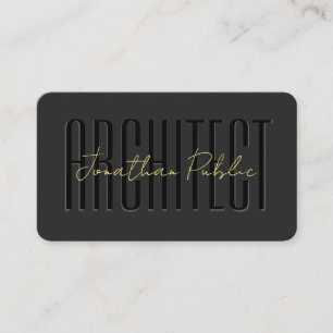 Custom Calligraphy Gold Text Script Luxe Architect Business Card