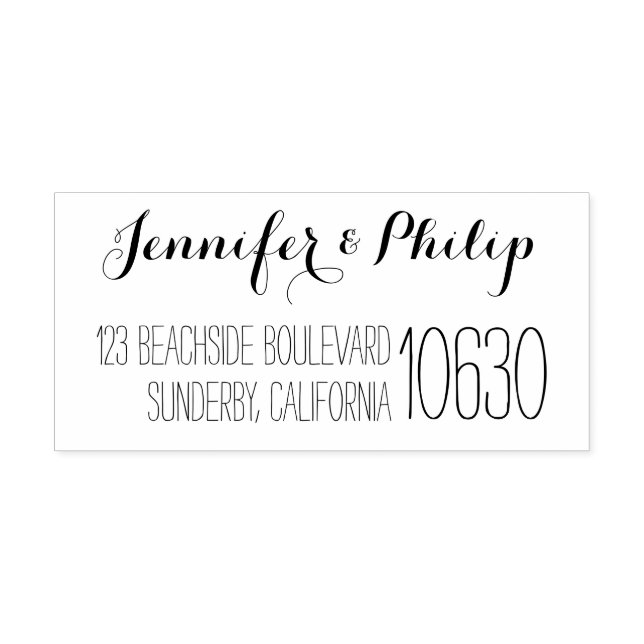 Custom Calligraphy Script Name And Address Self-inking Stamp (Design)