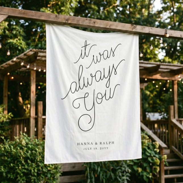 Custom Calligraphy Wedding Signage Tapestry (Creator Uploaded)