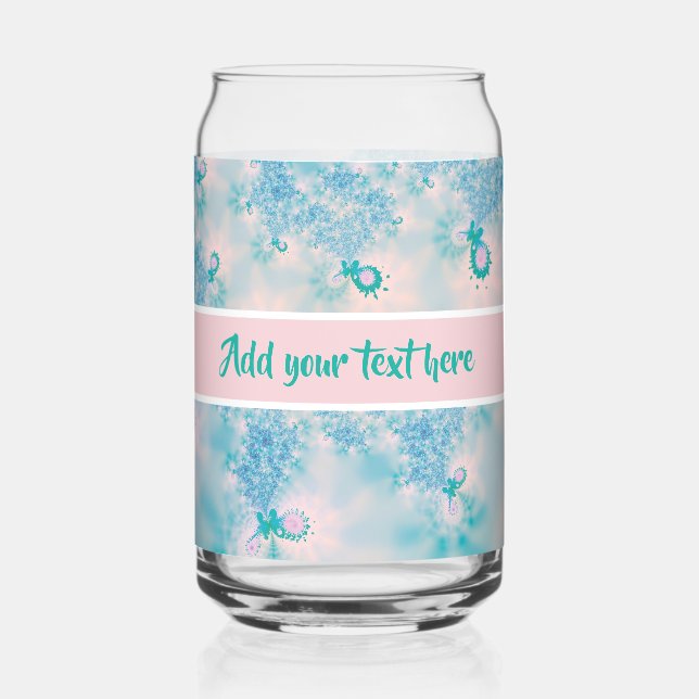 Custom Calm Blue Meditation Abstract Design Can Glass (Left)