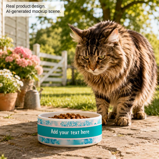 Custom Calm Blue Pet Name Bowl Design (Creator Uploaded)