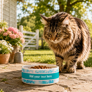 Custom Calm Blue Pet Name Bowl Design