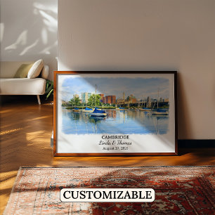 Custom Cambridge Wall Art, Massachusetts Poster