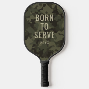 Custom Camo Born to Serve Pickleball Paddle