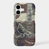 Custom Camouflage Textile Embroidery Look Bird