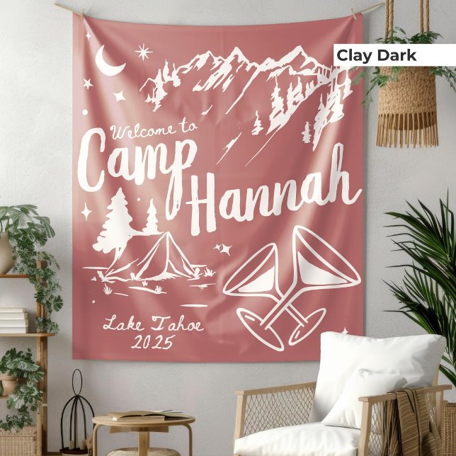 Custom Camp Bachelorette Banner Large Camp Bride  Tapestry (Creator Uploaded)