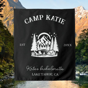 Custom Camp Bachelorette Party Camping Bridal Tapestry