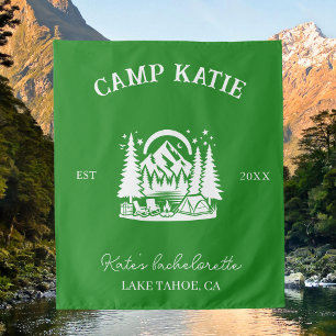 Custom Camp Bachelorette Party Camping Bridal Tapestry