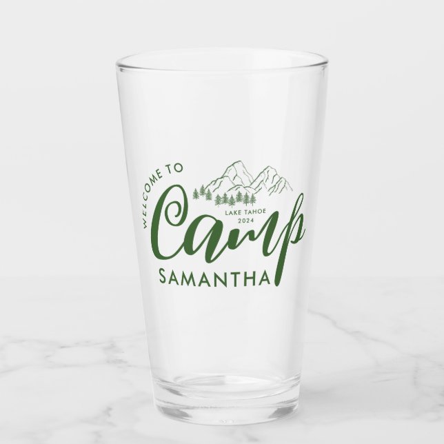 Custom Camp Bachelorette Party Modern Rustic Glass (Front)