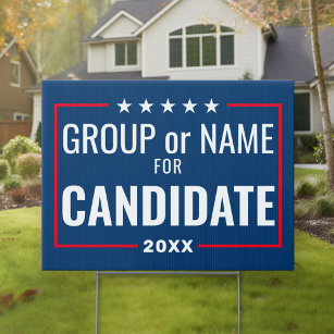 Custom Campaign Candidate Ad - red white blue Garden Sign