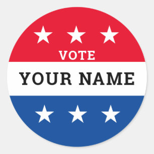 Custom Campaign Election Vote Classic Round Sticker