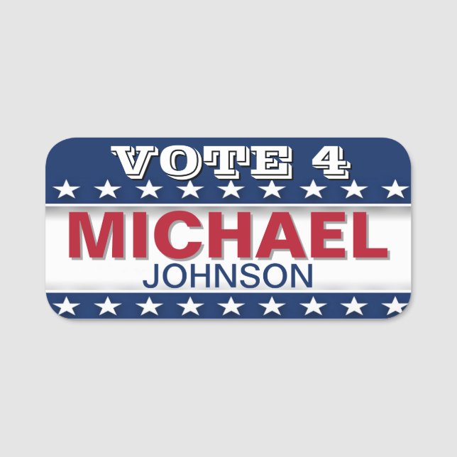 Custom Campaign Personalized Name Tag (Front)