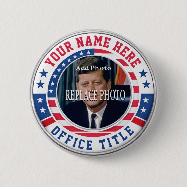 Custom Campaign Photo 6 Cm Round Badge (Front)