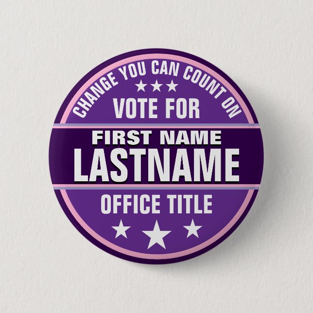 Custom Campaign Political Button (Front)