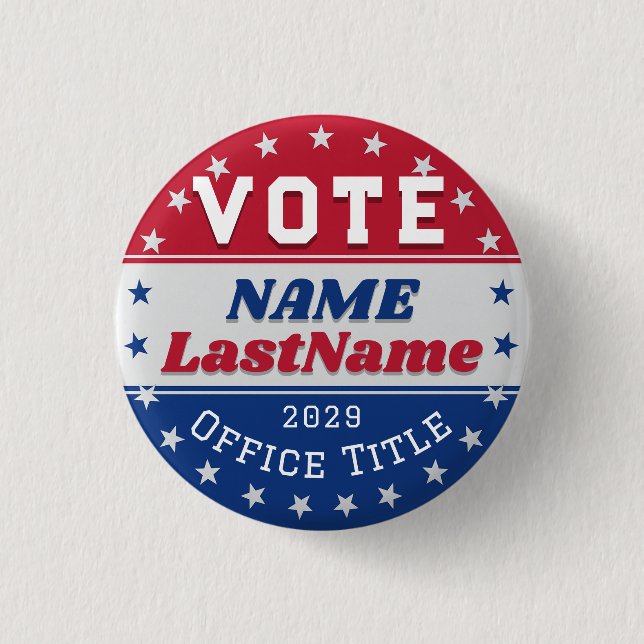Custom Campaign Template for Elections 3 Cm Round Badge (Front)