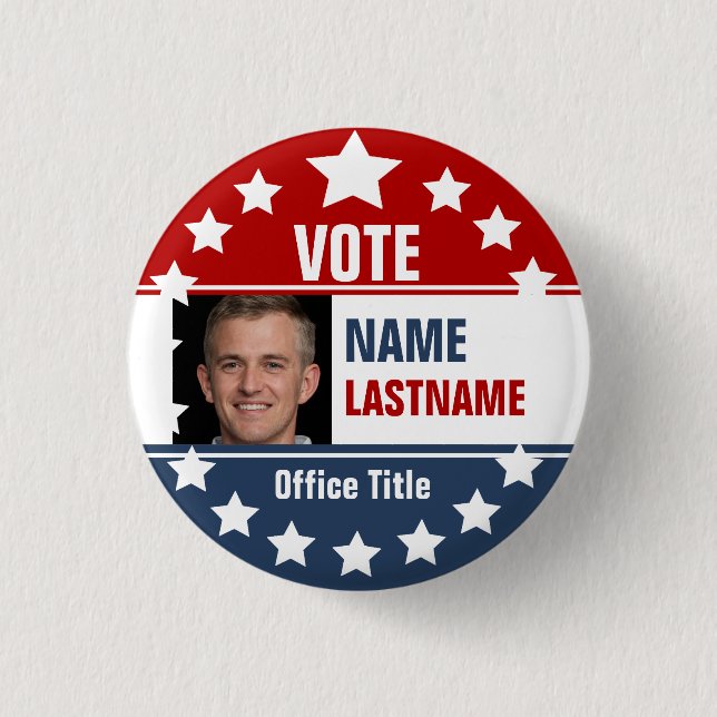 Custom Campaign Template Photo 3 Cm Round Badge (Front)
