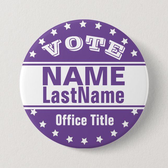 Custom Campaign Template Purple / White 7.5 Cm Round Badge (Front)