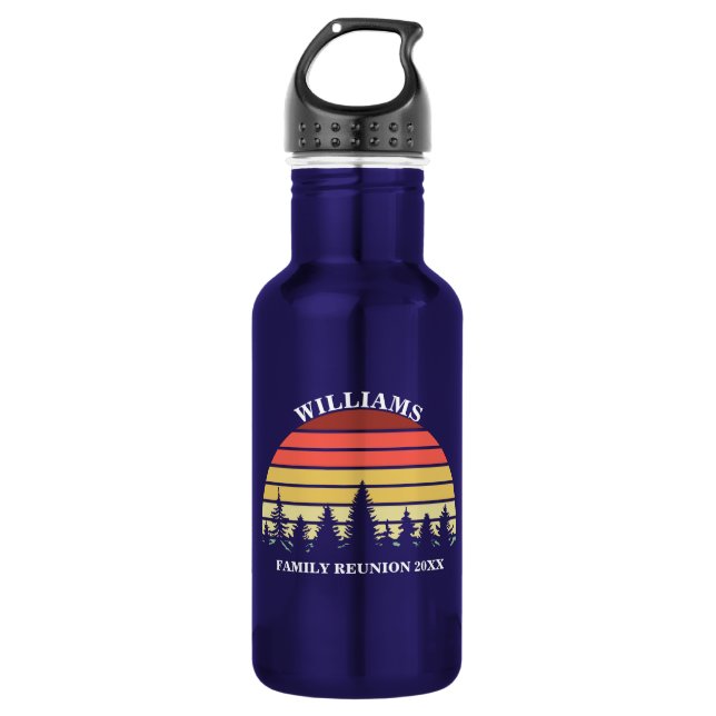 Custom Camping Trip Sunset Forest Family Reunion 532 Ml Water Bottle (Front)