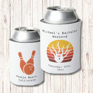 Custom Can Cooler   Retro Bowling Bachelor Party