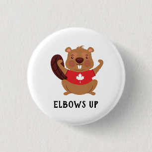 Custom Canada Beaver Elbows Up Funny 3 Cm Round Badge