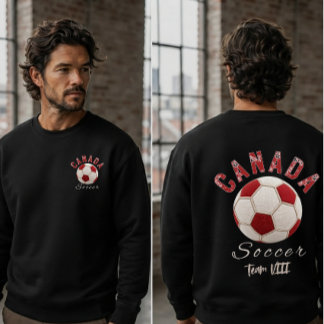 Custom Canada Faux Patchwork Soccer Ball Tri-Blend Shirt