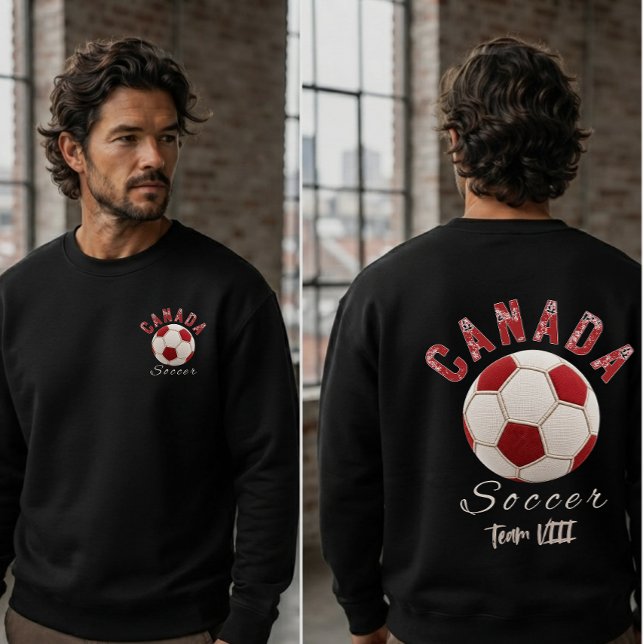 Custom Canada Faux Patchwork Soccer Ball  Tri-Blend Shirt (Creator Uploaded)