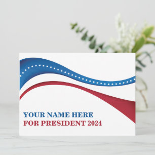 Custom Candidate for President 2024 Election Card