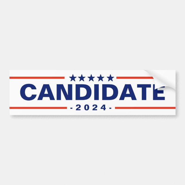 Custom Candidate Name Bumper Sticker (Front)