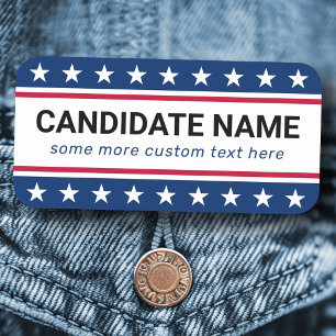 Custom candidate name political campaign name tag