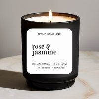 Custom Candle Label Sticker | Black and White