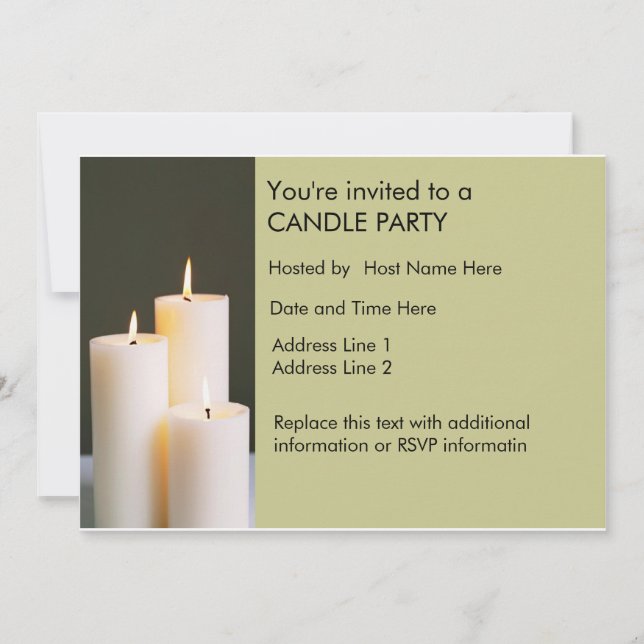 Custom Candle Party Invites (Front)