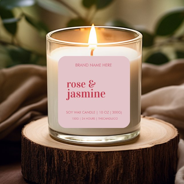 Custom Candle | Red and Pink Valentines Square Sticker (Creator Uploaded)