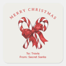 Custom candy canes with bow Christmas vibe gift