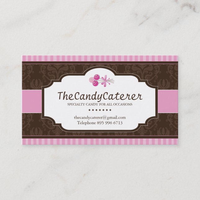 CUSTOM Candy Caterer Business Card (Front)