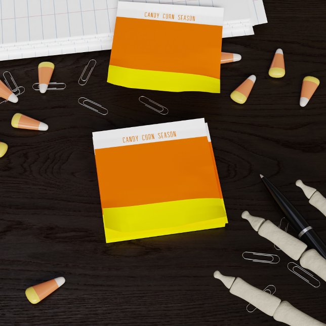 Custom Candy Corn Striped Post-it® Notes (It's Candy corn season and if you love bright post it notes, just add your name)