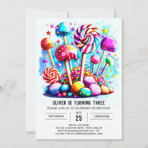 Custom Candyland Kids Birthday Invitation