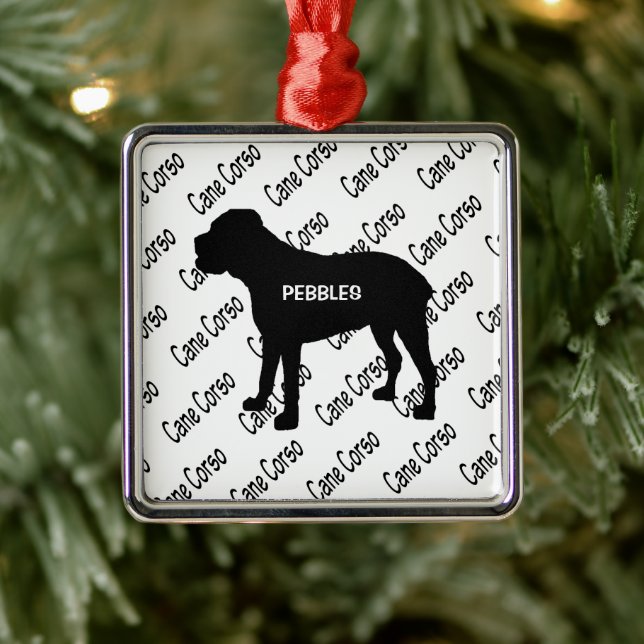 Custom Cane Corso Dog Silhouette Metal Tree Decoration (Tree)